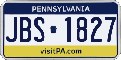 PA license plate JBS1827