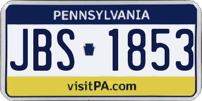 PA license plate JBS1853
