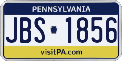 PA license plate JBS1856