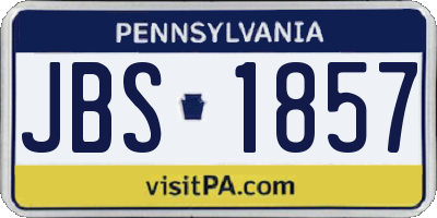 PA license plate JBS1857