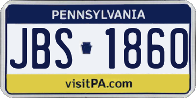 PA license plate JBS1860