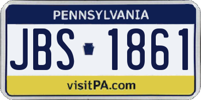PA license plate JBS1861