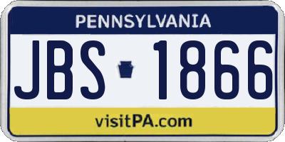 PA license plate JBS1866