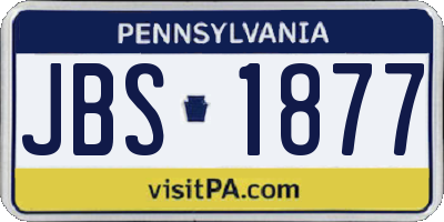 PA license plate JBS1877
