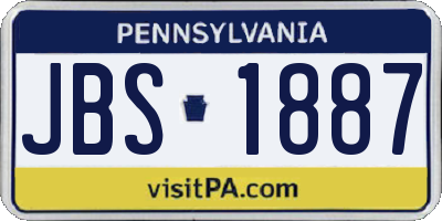 PA license plate JBS1887