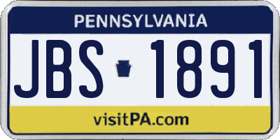 PA license plate JBS1891