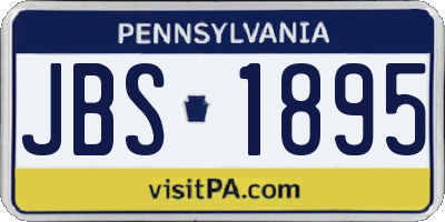 PA license plate JBS1895