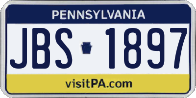 PA license plate JBS1897