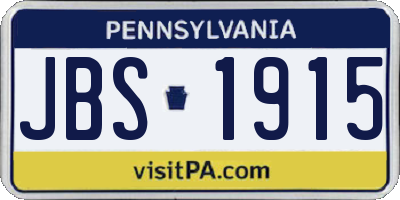 PA license plate JBS1915