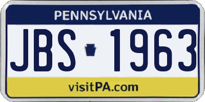 PA license plate JBS1963