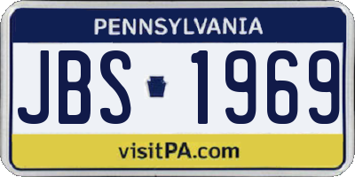 PA license plate JBS1969