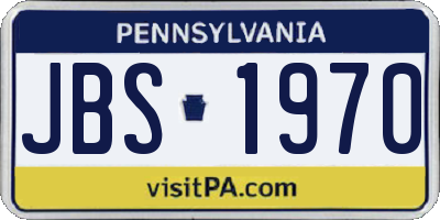 PA license plate JBS1970
