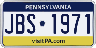 PA license plate JBS1971