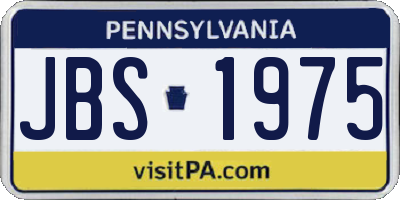 PA license plate JBS1975