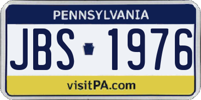 PA license plate JBS1976