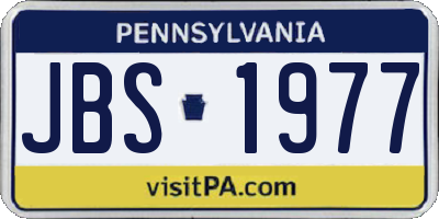 PA license plate JBS1977