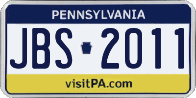 PA license plate JBS2011