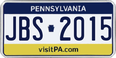 PA license plate JBS2015