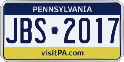 PA license plate JBS2017