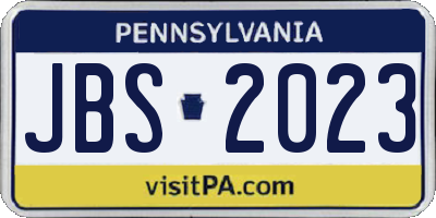 PA license plate JBS2023
