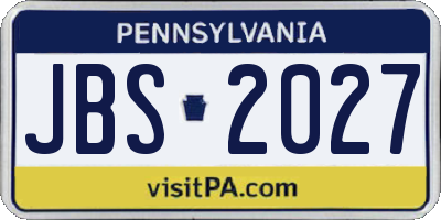 PA license plate JBS2027