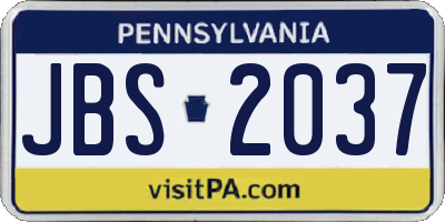 PA license plate JBS2037