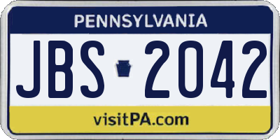 PA license plate JBS2042