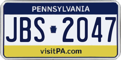 PA license plate JBS2047
