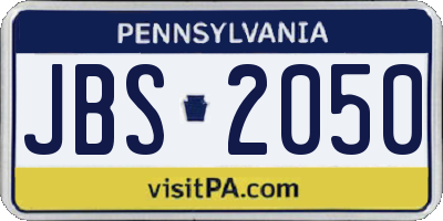 PA license plate JBS2050