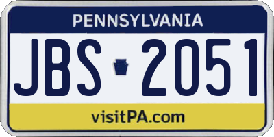 PA license plate JBS2051