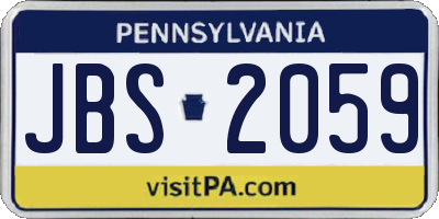 PA license plate JBS2059