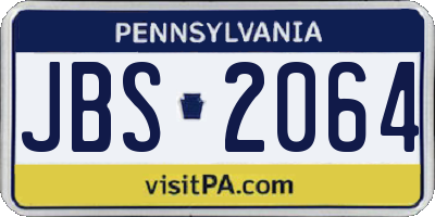 PA license plate JBS2064