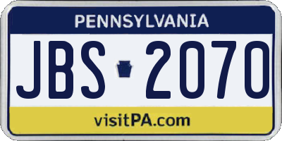 PA license plate JBS2070