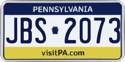 PA license plate JBS2073