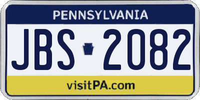PA license plate JBS2082