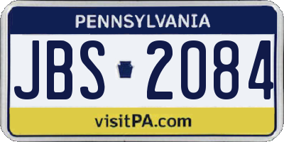 PA license plate JBS2084