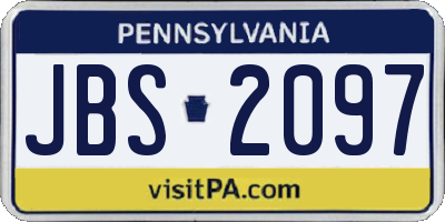 PA license plate JBS2097