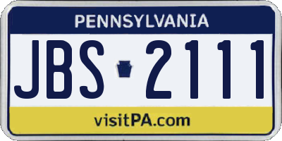 PA license plate JBS2111
