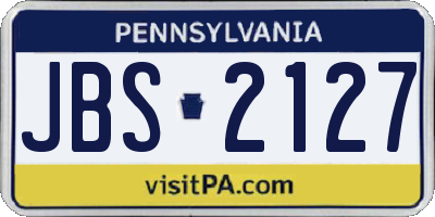 PA license plate JBS2127