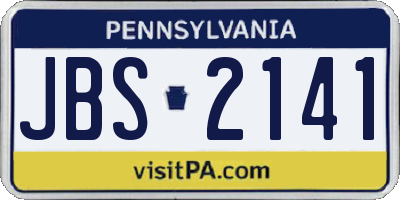 PA license plate JBS2141