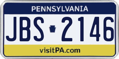PA license plate JBS2146
