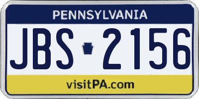 PA license plate JBS2156
