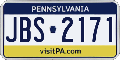 PA license plate JBS2171