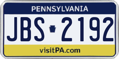 PA license plate JBS2192