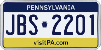 PA license plate JBS2201