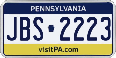 PA license plate JBS2223