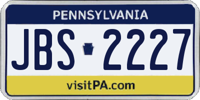 PA license plate JBS2227