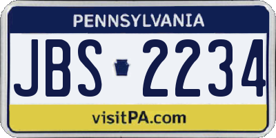 PA license plate JBS2234