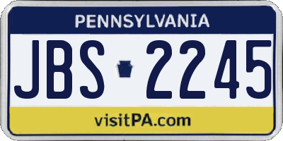 PA license plate JBS2245