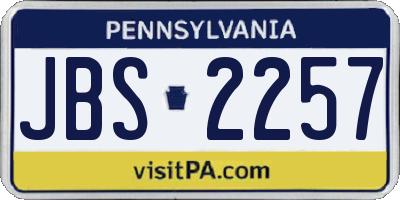 PA license plate JBS2257